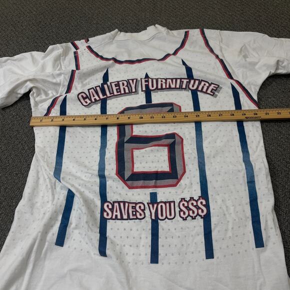 Vintage 90s 1994 NBA Houston Rockets Gallery Furniture Promo T-Shirt Size L - Picture 9 of 11